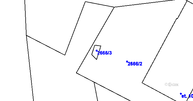 Parcela st. 2666/3 v KÚ Červený Újezdec, Katastrální mapa