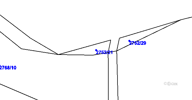 Parcela st. 2752/21 v KÚ Červený Újezdec, Katastrální mapa