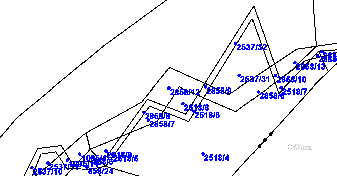 Parcela st. 2858/12 v KÚ Červený Újezdec, Katastrální mapa