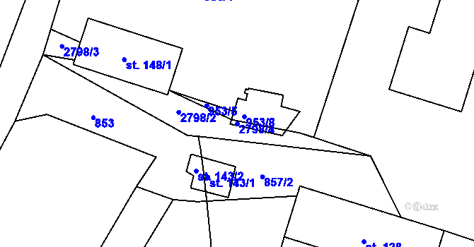 Parcela st. 2798/4 v KÚ Kolný, Katastrální mapa