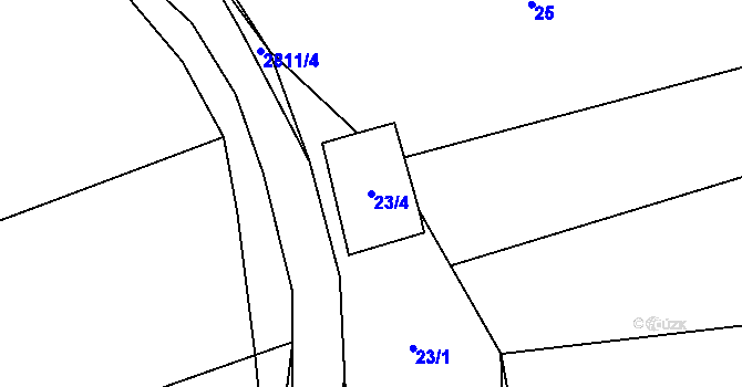 Parcela st. 23/4 v KÚ Lhotice u Českých Budějovic, Katastrální mapa