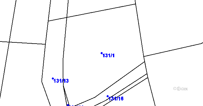 Parcela st. 131/1 v KÚ Lhotice u Českých Budějovic, Katastrální mapa