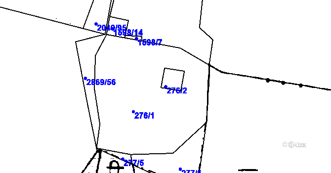 Parcela st. 276/2 v KÚ Lhotice u Českých Budějovic, Katastrální mapa