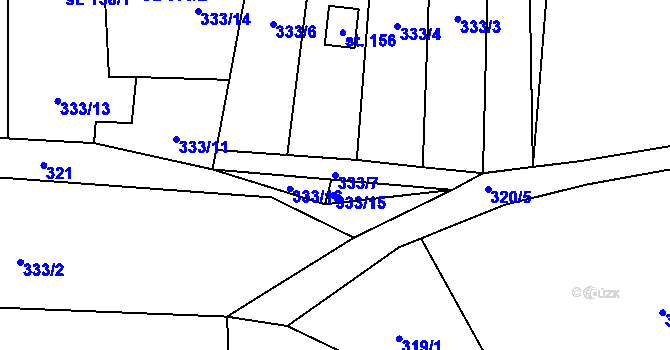 Parcela st. 333/7 v KÚ Lhotice u Českých Budějovic, Katastrální mapa