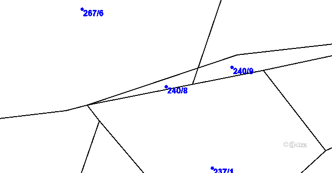 Parcela st. 240/8 v KÚ Lhotice u Českých Budějovic, Katastrální mapa