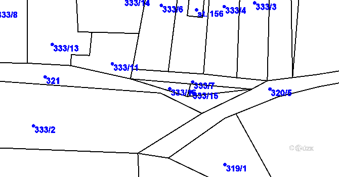 Parcela st. 333/16 v KÚ Lhotice u Českých Budějovic, Katastrální mapa