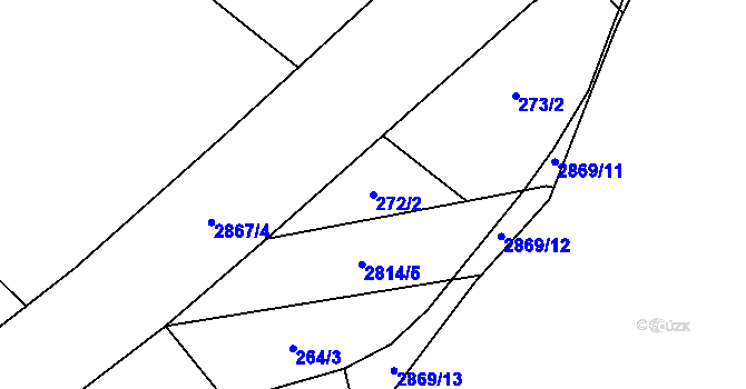 Parcela st. 272/2 v KÚ Lhotice u Českých Budějovic, Katastrální mapa