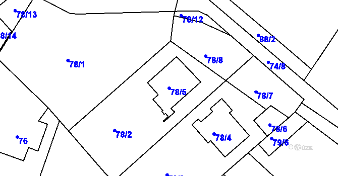Parcela st. 78/5 v KÚ Koloděje, Katastrální mapa