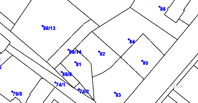 Parcela st. 82 v KÚ Koloděje, Katastrální mapa
