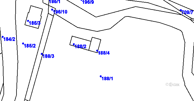 Parcela st. 188/4 v KÚ Koloděje, Katastrální mapa