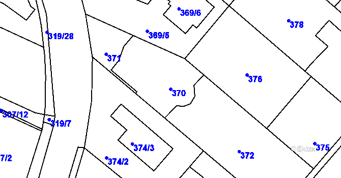 Parcela st. 370 v KÚ Koloděje, Katastrální mapa