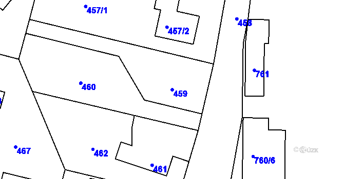 Parcela st. 459 v KÚ Koloděje, Katastrální mapa