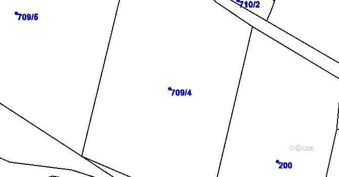 Parcela st. 709/4 v KÚ Koloděje, Katastrální mapa