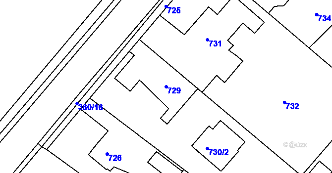 Parcela st. 729 v KÚ Koloděje, Katastrální mapa