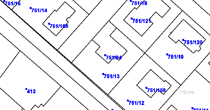 Parcela st. 751/94 v KÚ Koloděje, Katastrální mapa