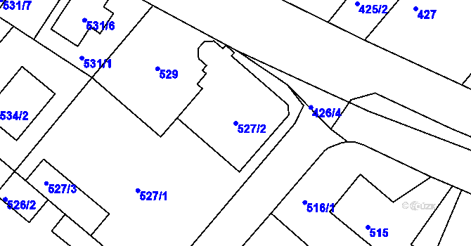 Parcela st. 527/2 v KÚ Koloděje, Katastrální mapa