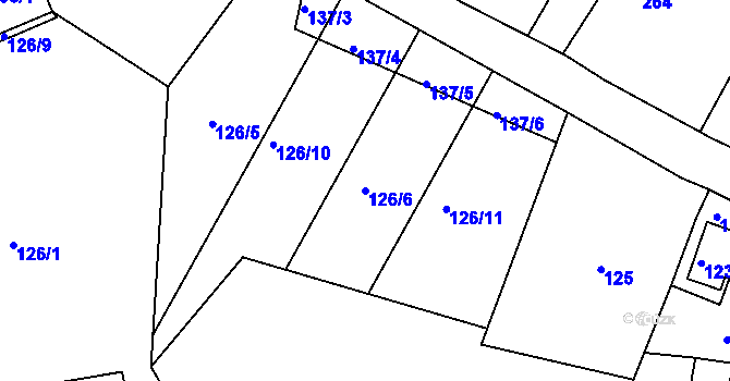 Parcela st. 126/6 v KÚ Koloděje, Katastrální mapa