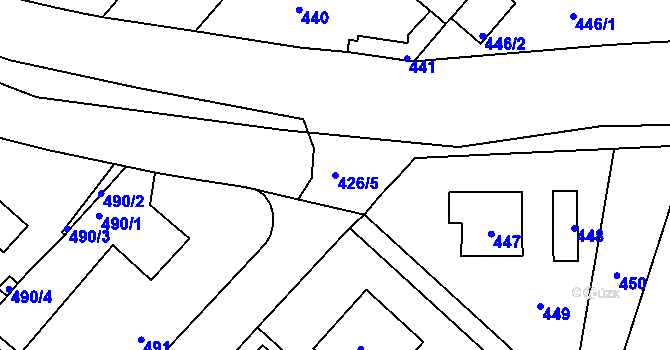 Parcela st. 426/5 v KÚ Koloděje, Katastrální mapa