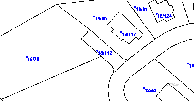 Parcela st. 18/112 v KÚ Koloděje, Katastrální mapa