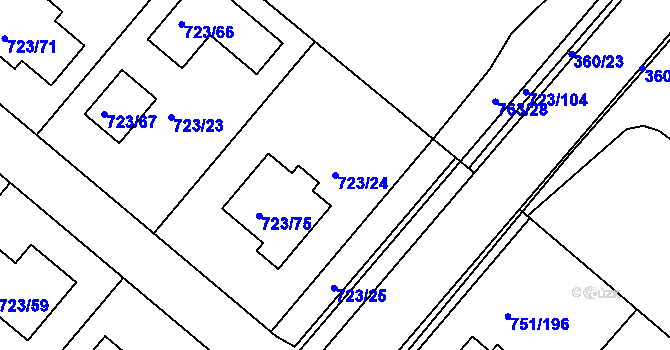Parcela st. 723/24 v KÚ Koloděje, Katastrální mapa