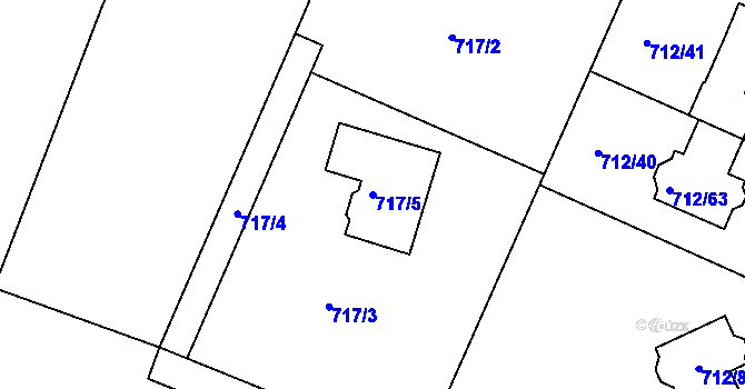 Parcela st. 717/5 v KÚ Koloděje, Katastrální mapa