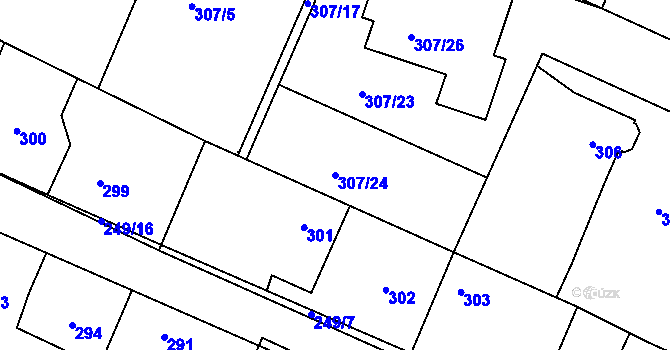 Parcela st. 307/24 v KÚ Koloděje, Katastrální mapa