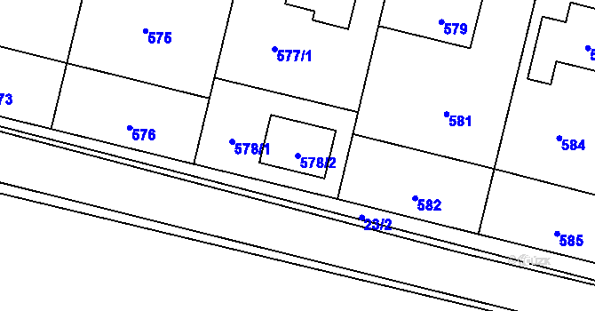 Parcela st. 578/2 v KÚ Koloděje, Katastrální mapa
