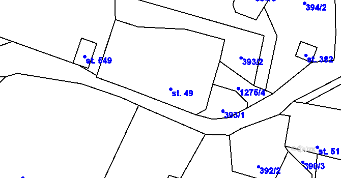 Parcela st. 49 v KÚ Koloděje nad Lužnicí, Katastrální mapa
