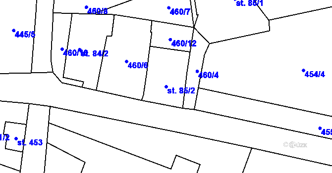 Parcela st. 85/2 v KÚ Koloděje nad Lužnicí, Katastrální mapa