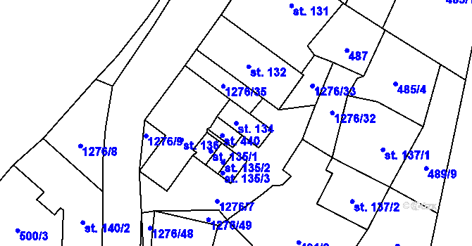 Parcela st. 134 v KÚ Koloděje nad Lužnicí, Katastrální mapa