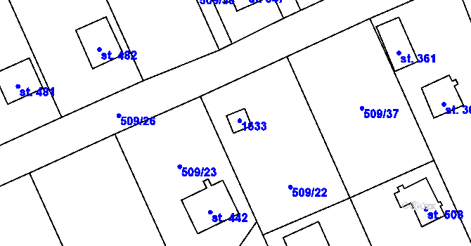 Parcela st. 363 v KÚ Koloděje nad Lužnicí, Katastrální mapa