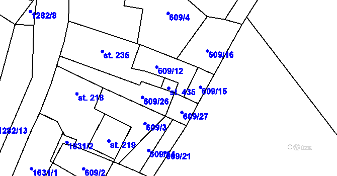 Parcela st. 435 v KÚ Koloděje nad Lužnicí, Katastrální mapa