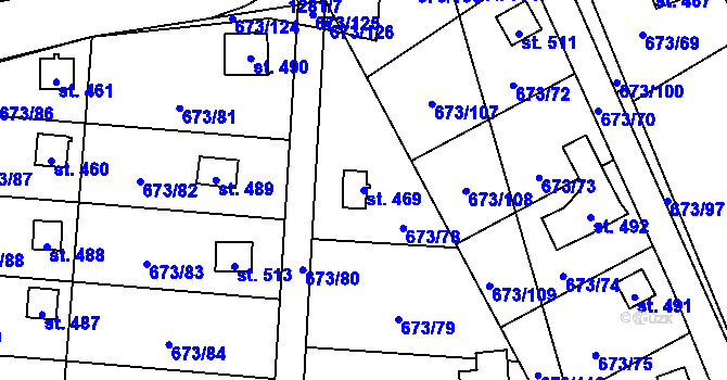 Parcela st. 469 v KÚ Koloděje nad Lužnicí, Katastrální mapa