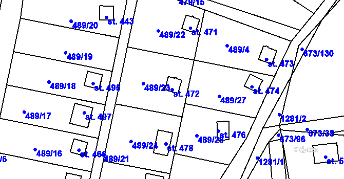 Parcela st. 472 v KÚ Koloděje nad Lužnicí, Katastrální mapa