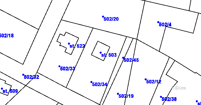 Parcela st. 503 v KÚ Koloděje nad Lužnicí, Katastrální mapa