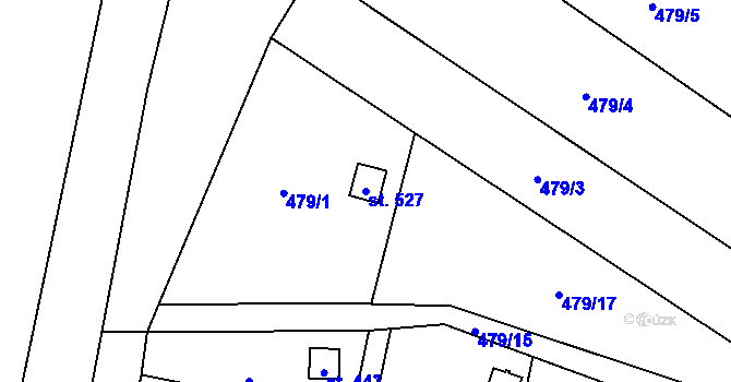 Parcela st. 527 v KÚ Koloděje nad Lužnicí, Katastrální mapa