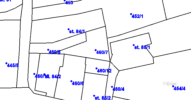 Parcela st. 460/7 v KÚ Koloděje nad Lužnicí, Katastrální mapa