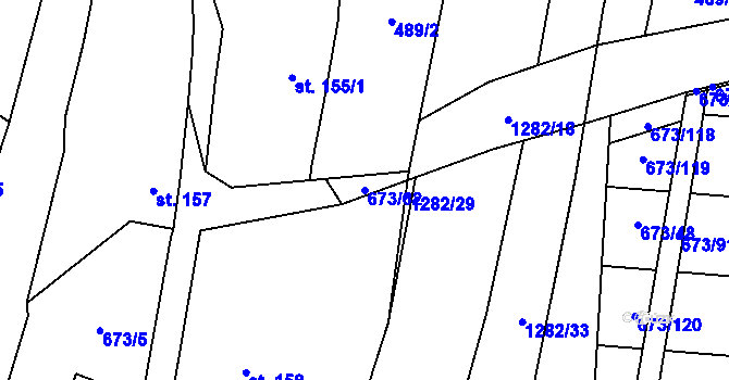 Parcela st. 673/62 v KÚ Koloděje nad Lužnicí, Katastrální mapa