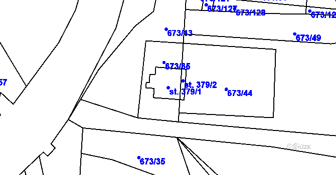 Parcela st. 379/1 v KÚ Koloděje nad Lužnicí, Katastrální mapa