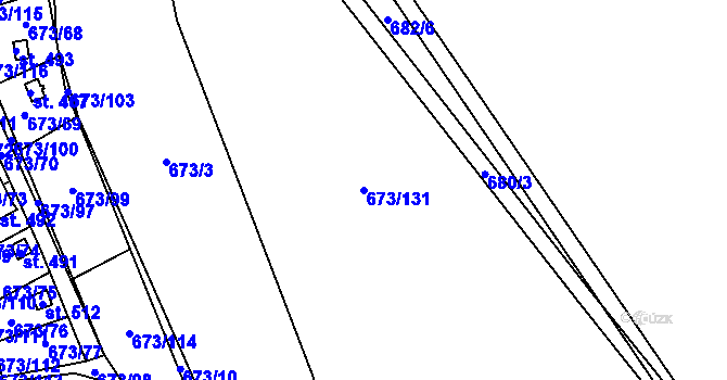 Parcela st. 673/131 v KÚ Koloděje nad Lužnicí, Katastrální mapa