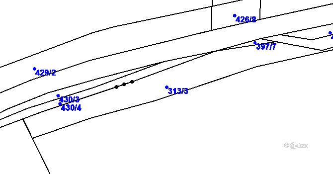 Parcela st. 313/3 v KÚ Kolomuty, Katastrální mapa