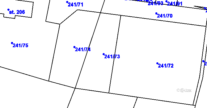 Parcela st. 241/73 v KÚ Kolomuty, Katastrální mapa