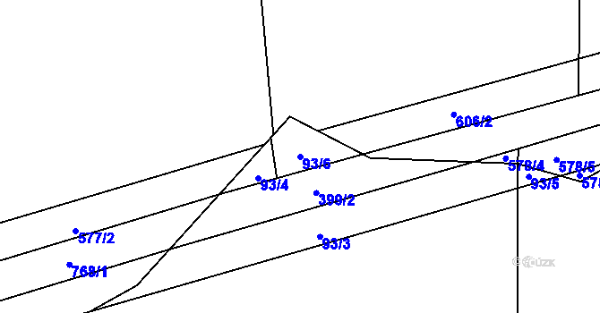 Parcela st. 93/6 v KÚ Kolomuty, Katastrální mapa