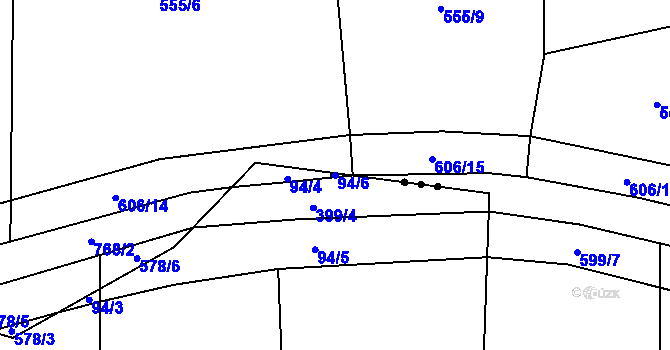 Parcela st. 94/6 v KÚ Kolomuty, Katastrální mapa