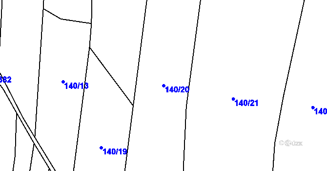 Parcela st. 140/20 v KÚ Kolomuty, Katastrální mapa