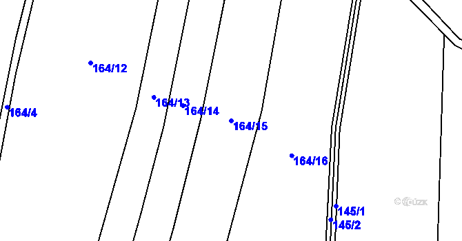 Parcela st. 164/15 v KÚ Kolomuty, Katastrální mapa