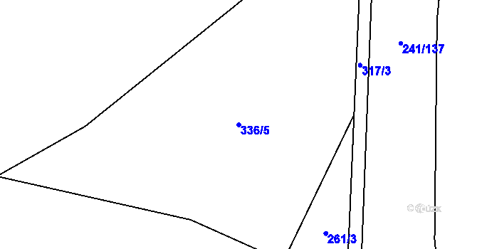 Parcela st. 336/5 v KÚ Kolomuty, Katastrální mapa