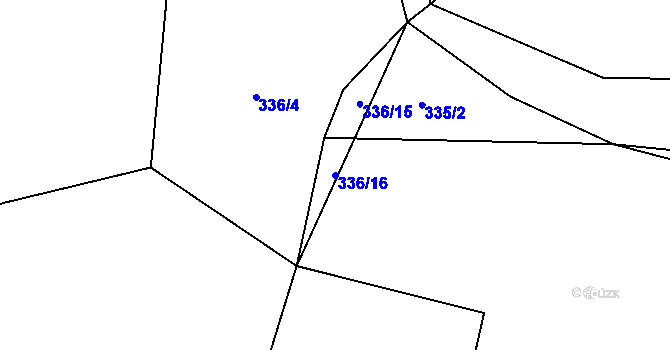 Parcela st. 336/16 v KÚ Kolomuty, Katastrální mapa