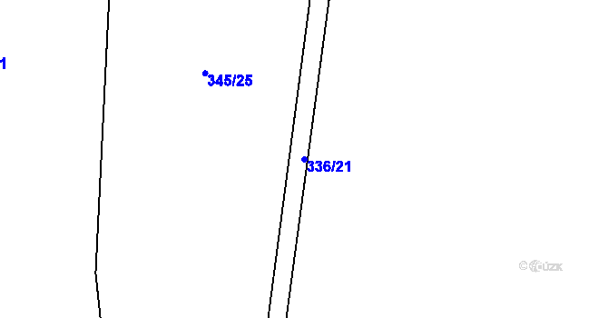 Parcela st. 336/21 v KÚ Kolomuty, Katastrální mapa