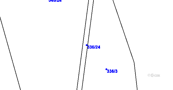 Parcela st. 336/24 v KÚ Kolomuty, Katastrální mapa
